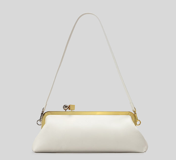 Milano Clasp Leather Shoulder Bag - Minimalist 90s Archive Pouch