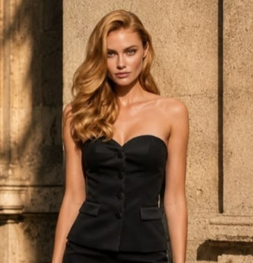 Milano Asymmetric Satin Corset Top