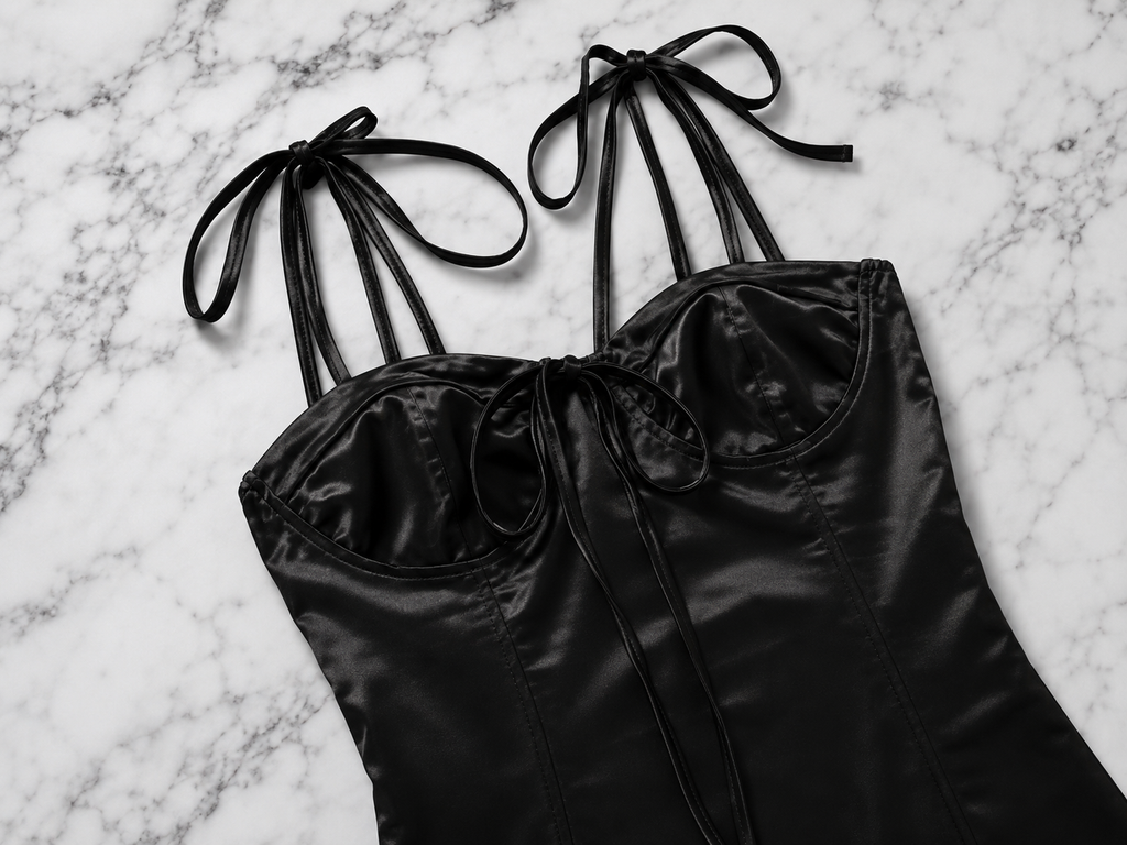 Ortigia Lace-up Satin Dress