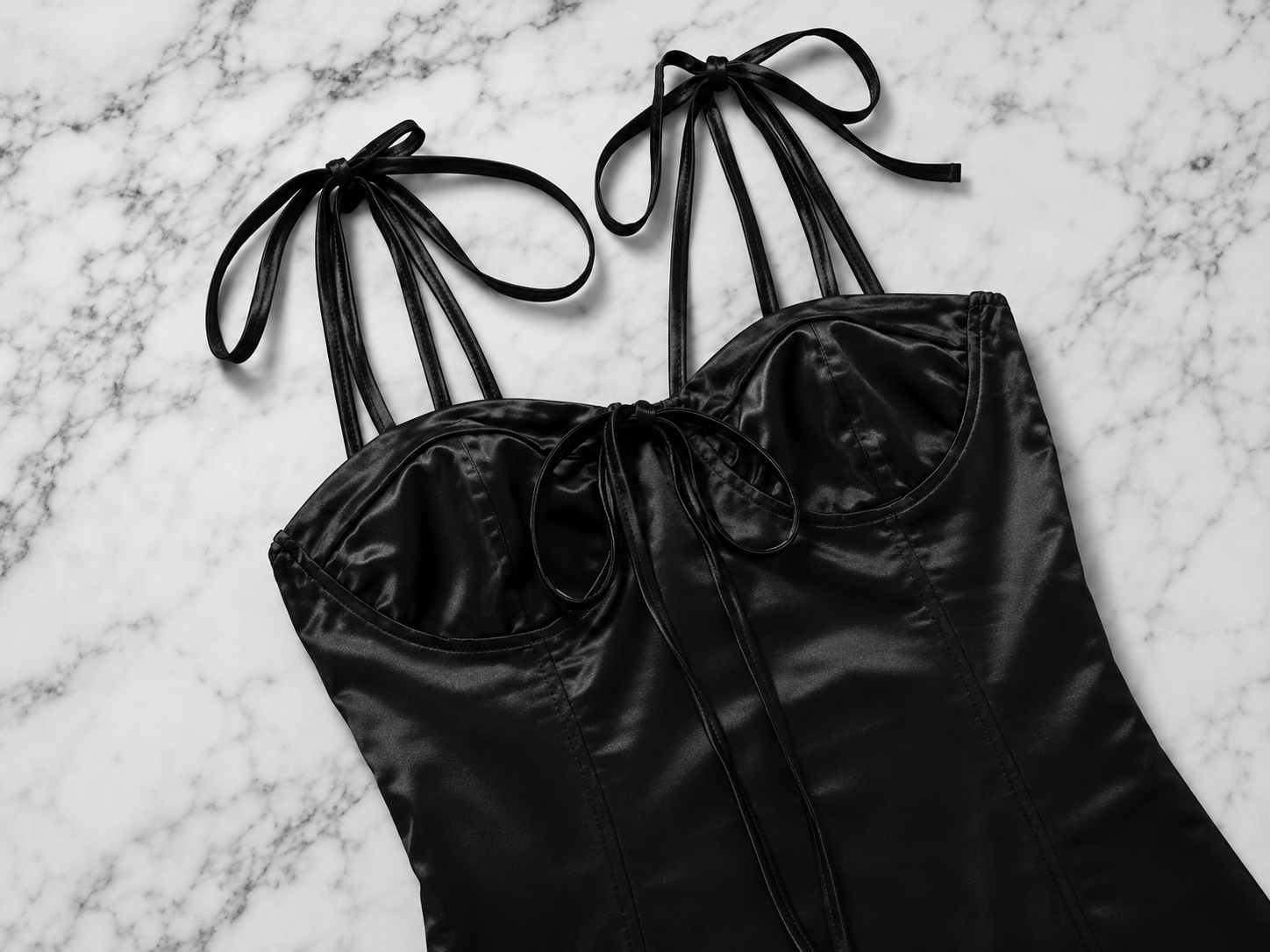 Ortigia Lace-up Satin Dress
